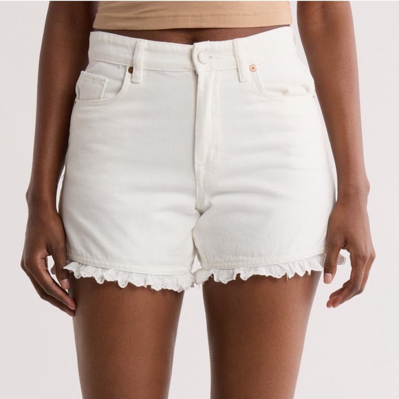 BLANKNYC Eyelet Lace Denim Shorts - Picture 1 of 4